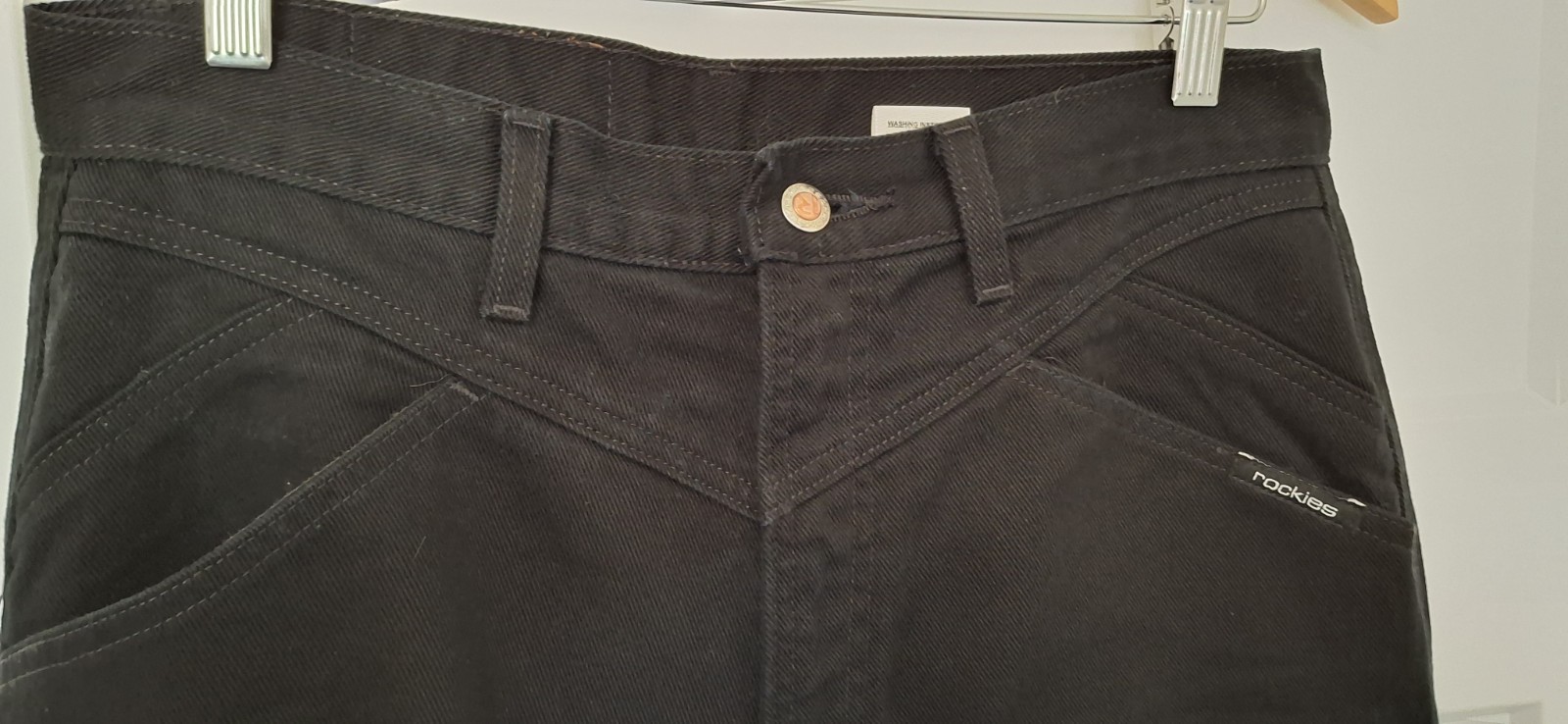 Vintage Rocky Mountain Jeans Women 33/15 Black High Rise Bareback Western Riding
