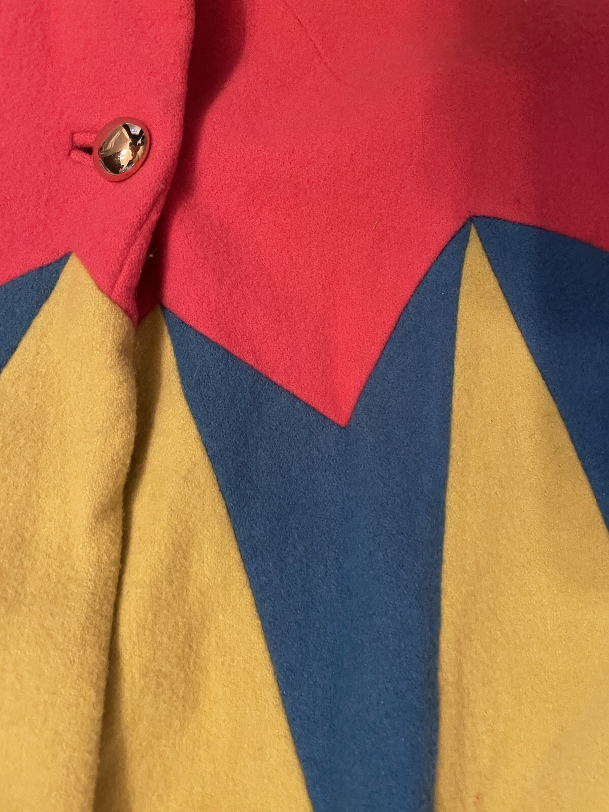 Vintage Swing Wool Coat Jacket Retro Neon Brite Pink Yellow Blue Fai Tat