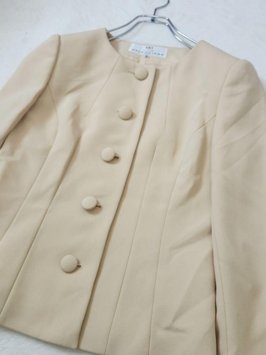 Vintage La Mode Paris Wool Blazer Jacket Beige Classic Elegant France