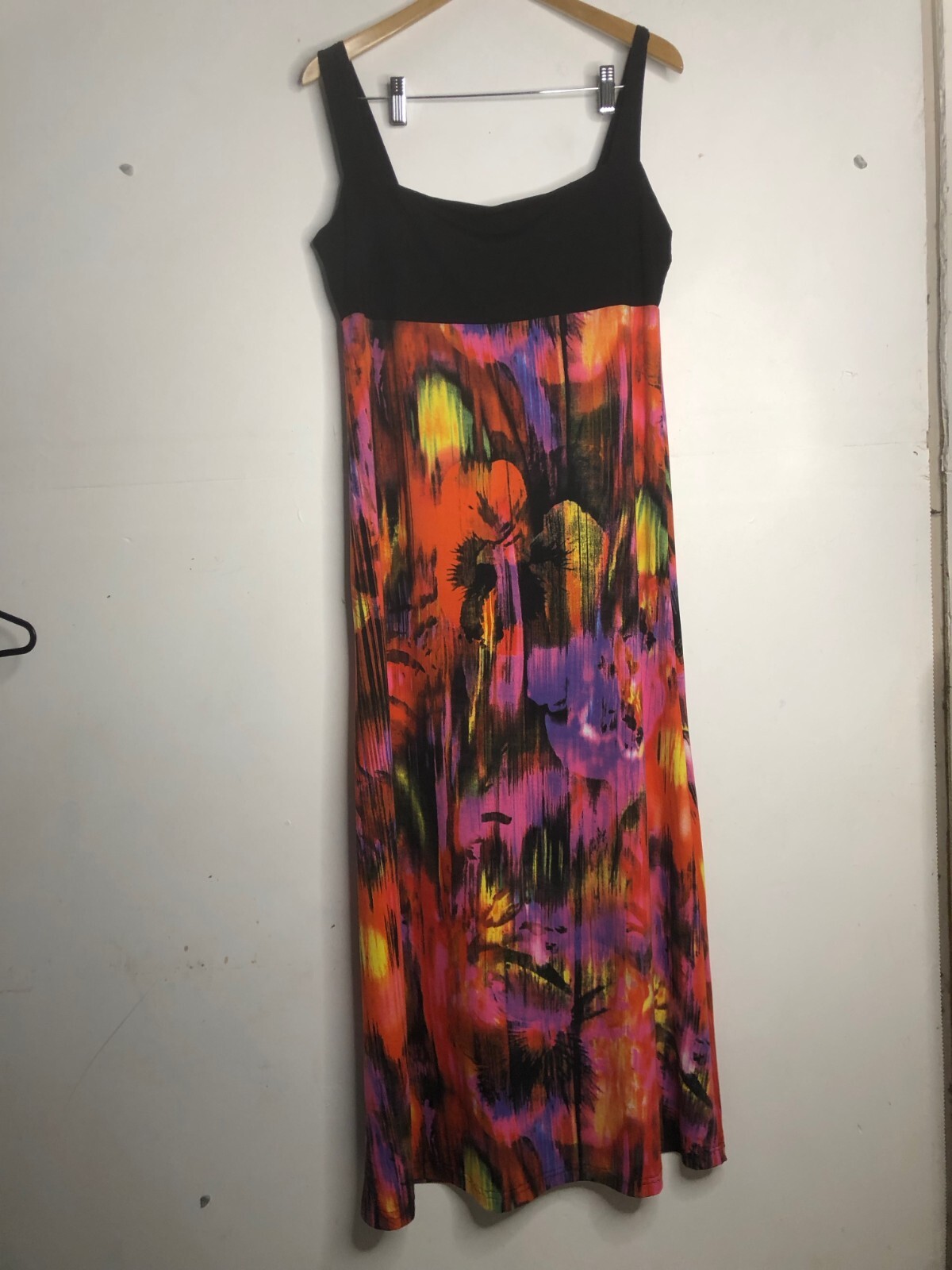 Vintage 1980s Special Occasions Evening Dress Sz 14 Bold Psychedelic Party Hippy