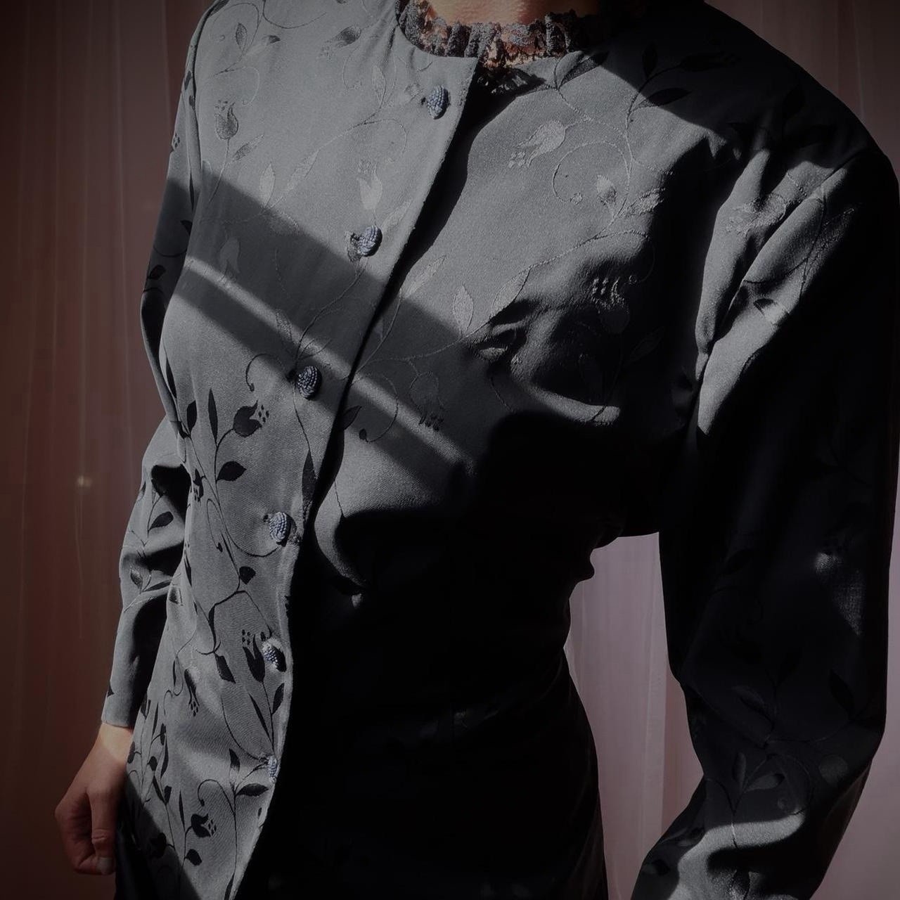 1980s handmade Victorian revival blouse