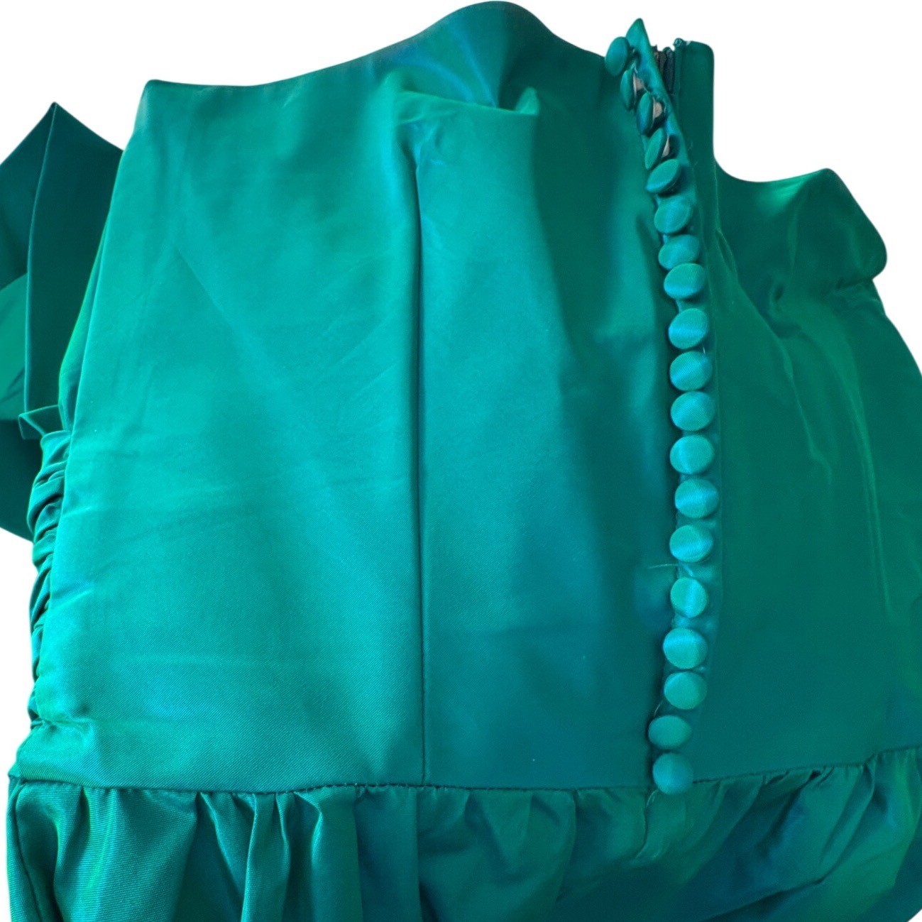 Dance Allure Alfred Angelo Teal One Shoulder Taffeta Gown 80s Prom 11/12