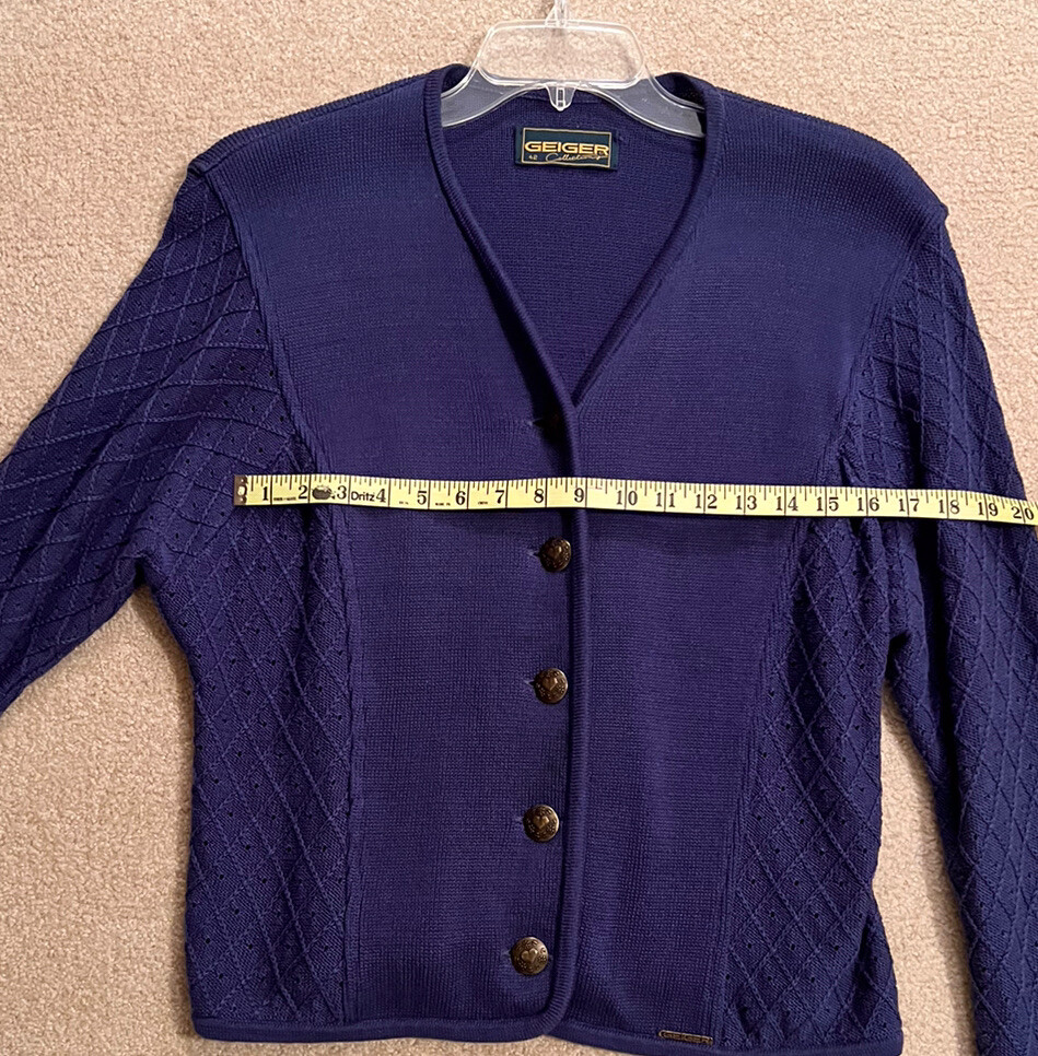 Vintage Geiger Collections Cotton Button Down Jacket Blue Made In Austria EU42