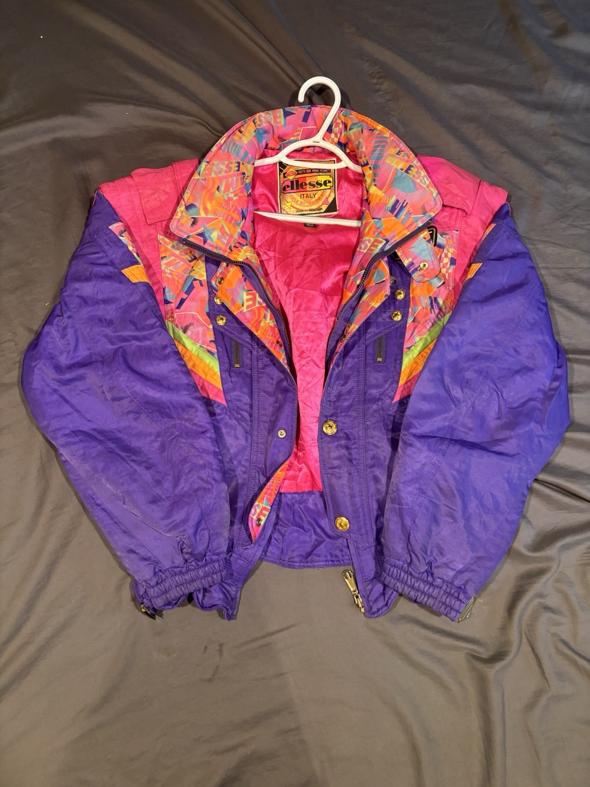 Ellesse Goldwin Vintage 90s – 80’s Jacket Rare Designer Size L Pink Purple