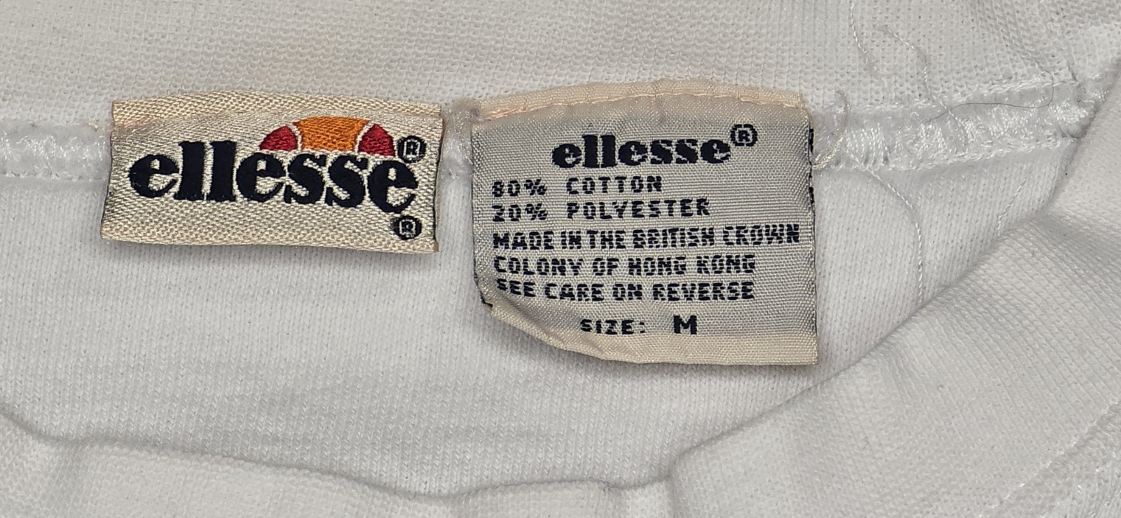 ELLESSE SWEATSHIRT Made In The British Colony Of Hong Kong Tag Size M Vintage