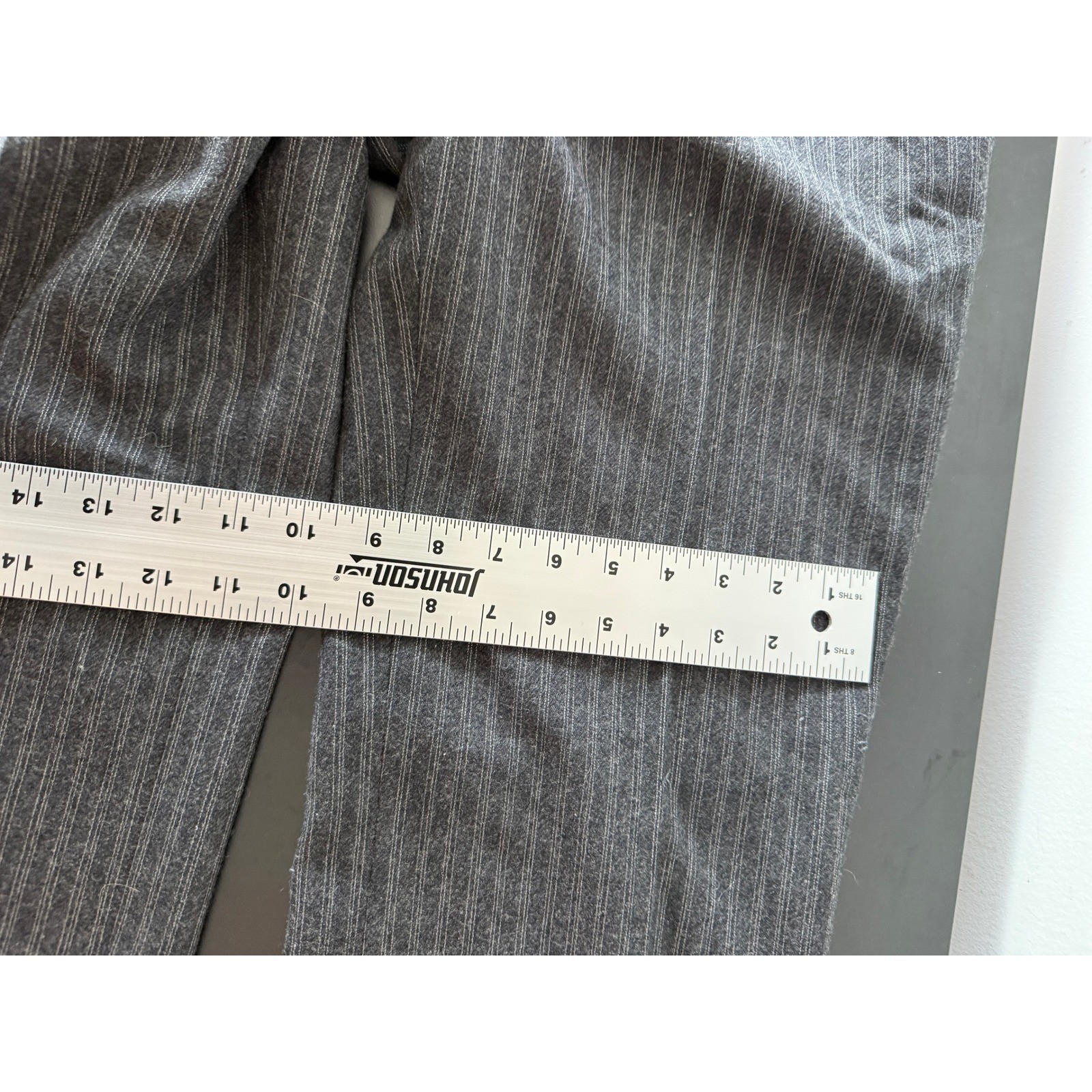 Sasson Vintage Gray Pinstripe Wool Blend Pleated High Waist Trousers Size 4/5