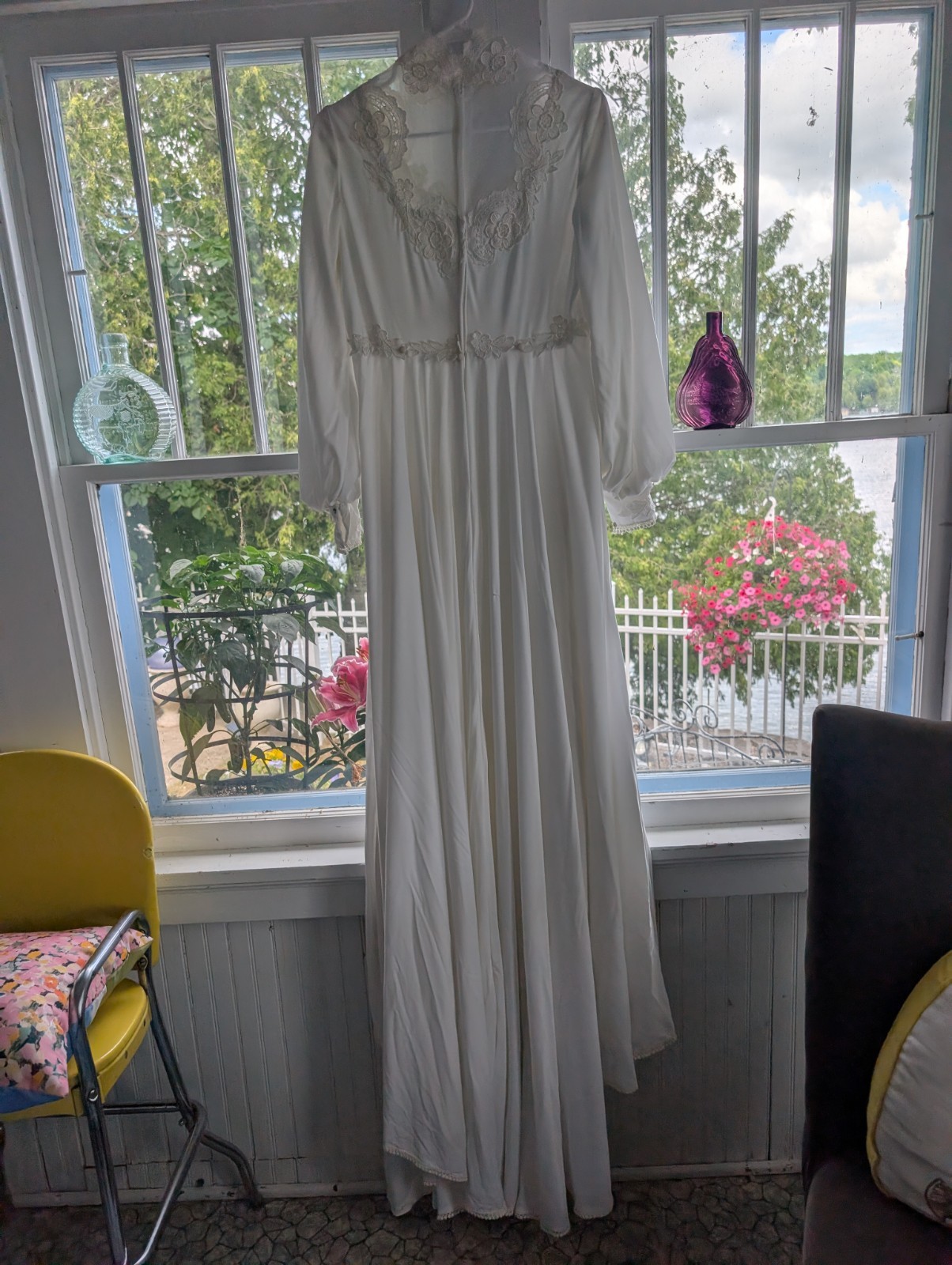 VTG 70s Gunne Sax Sz. 13/14 Romantic Wedding Bridal Lace Prairie Dress