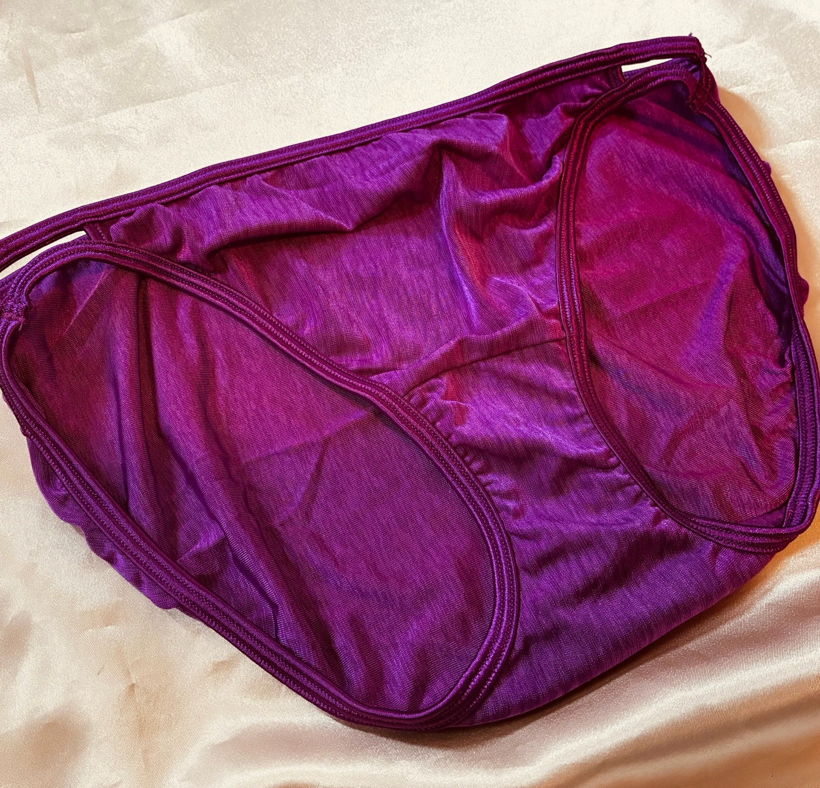 Vtg Purple Vassarette Nylon String Bikini Panty 7