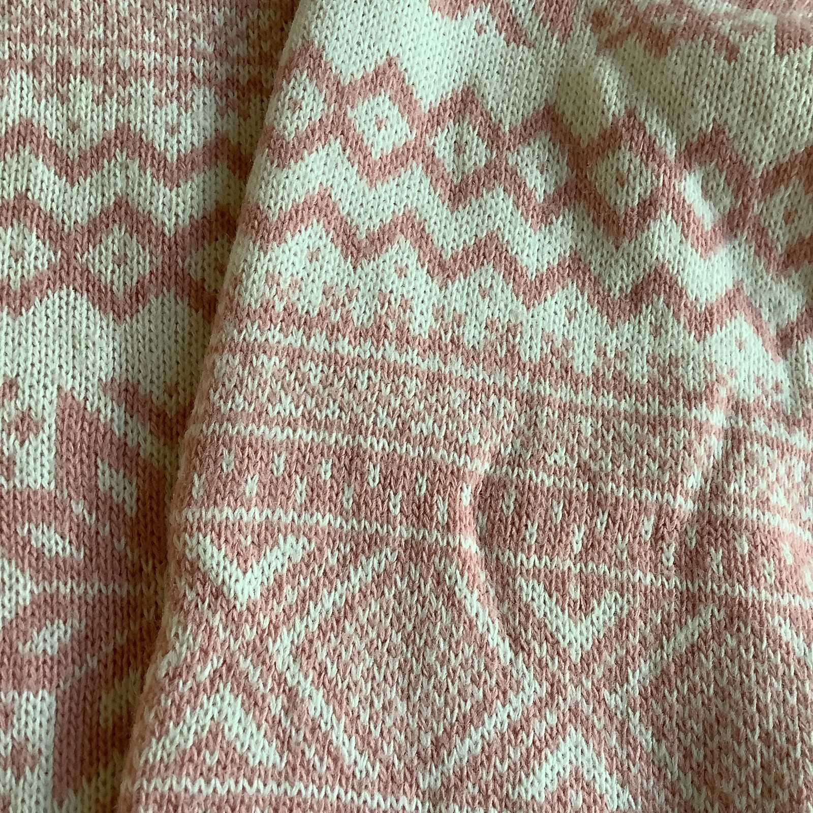 Laura Tyler pink white thick snowflake turtleneck women&rsquo;s ski sweater size M/L