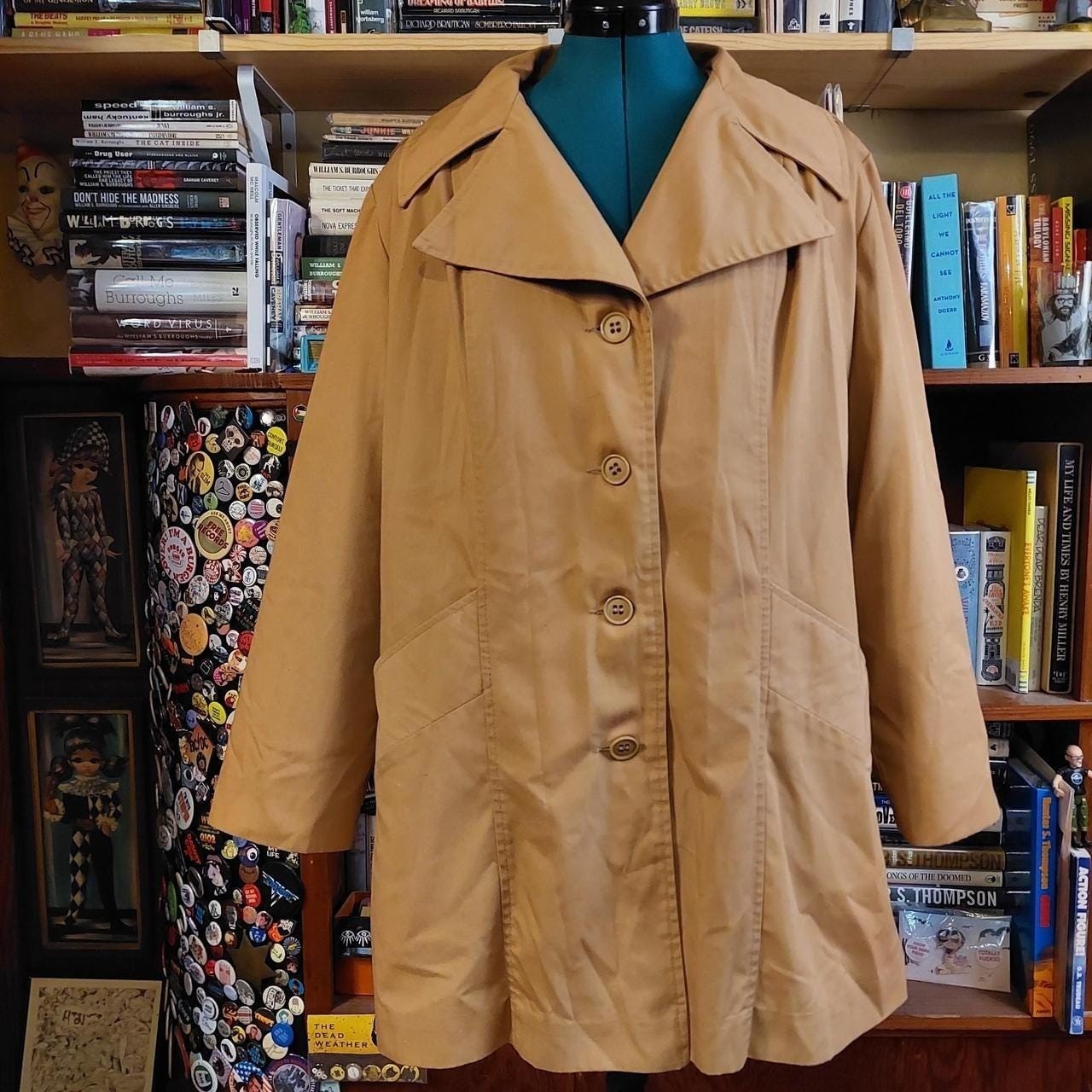 Vintage Tan short trench coat.