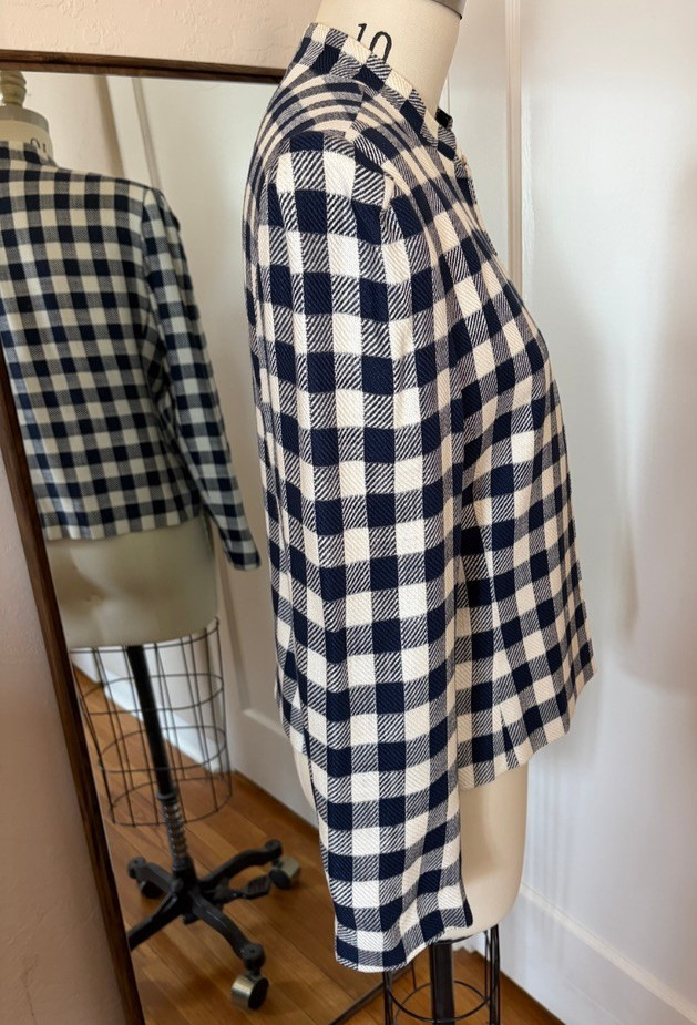 Vintage 1970s Country Suburbans Gingham Blazer Jacket ILGWU Union Made Size 12