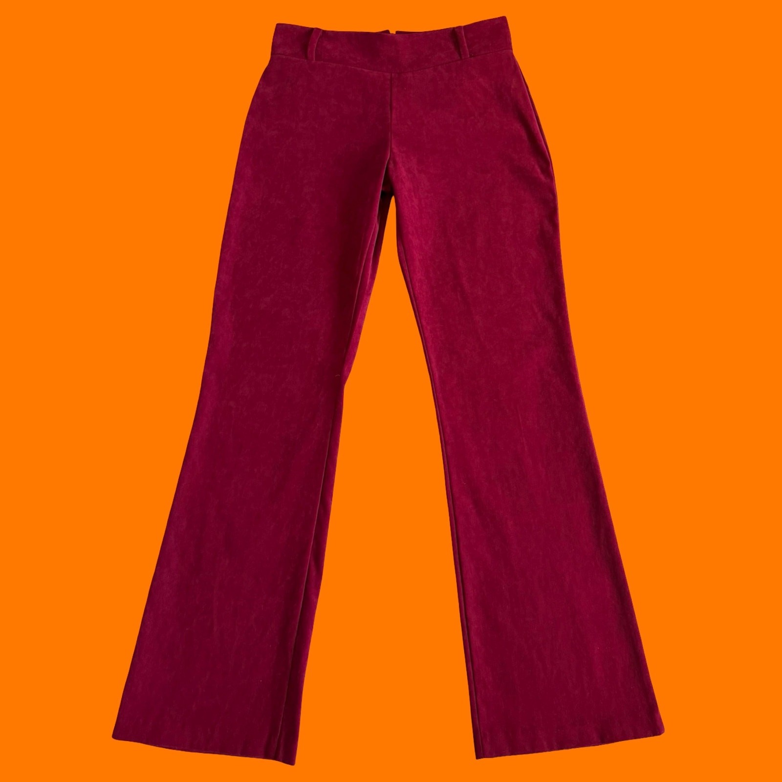 00&rsquo;s vintage red faux suede y2k bodycon pants MEDIUM