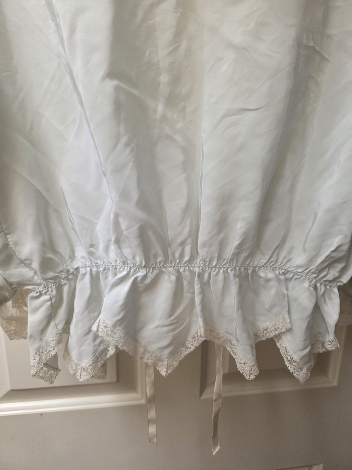 1950s NEW Artemis Bed Jacket Blue Ice, Scalloped Edges & lace trim M/L Rare!