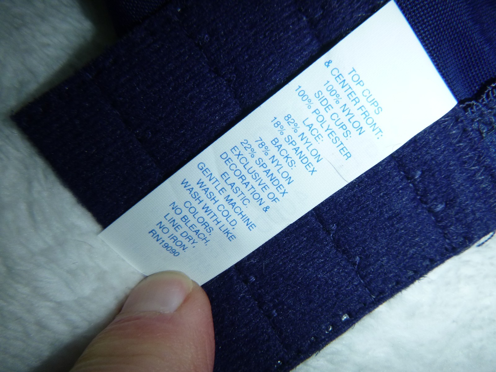 NOS Vtg Olga #33613 Full Figure Secret Hug Bra Navy Blue Sz 40DD
