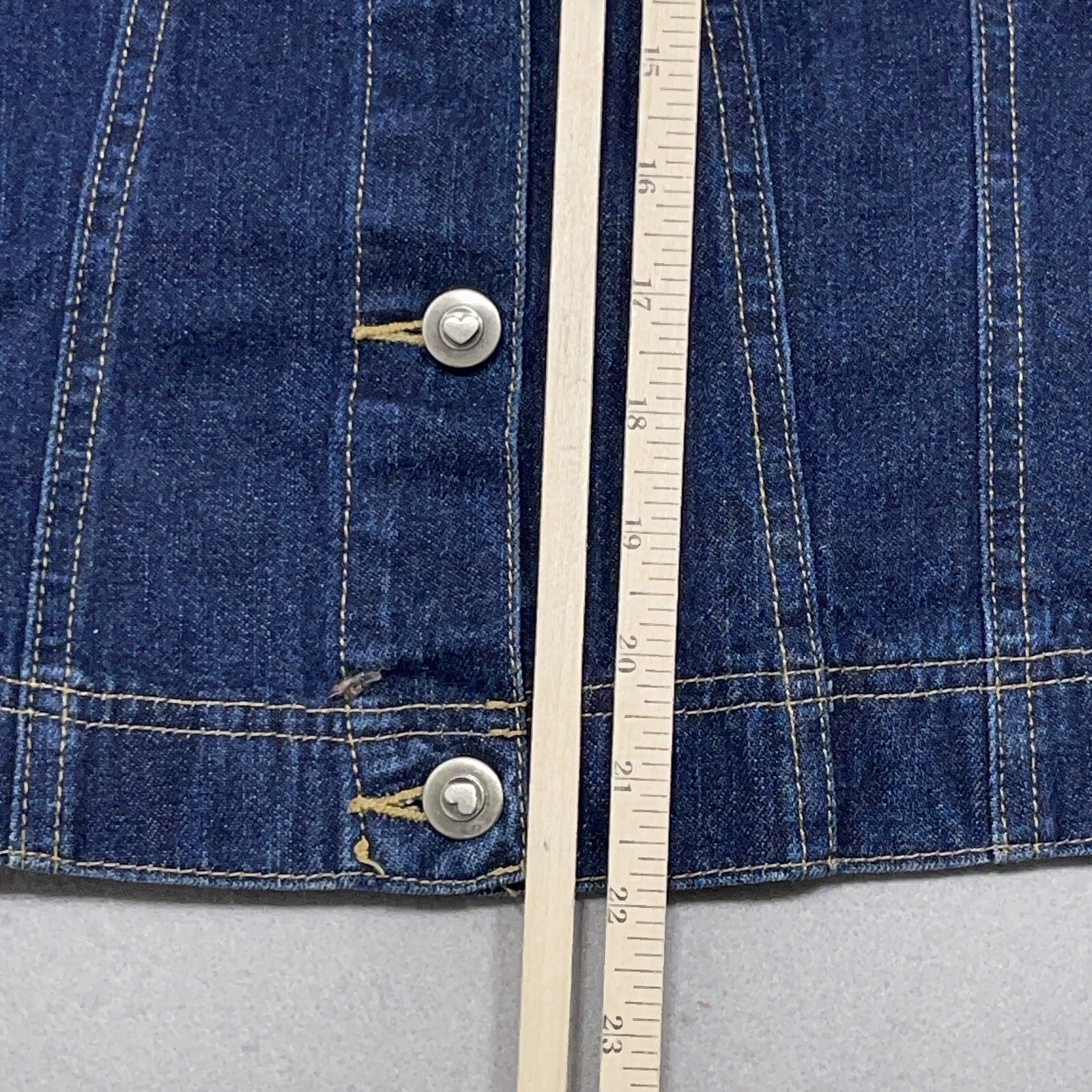 Vintage Denim Jacket Women Medium Regular Fit Dark Blue Wash Vintage 90s Grunge