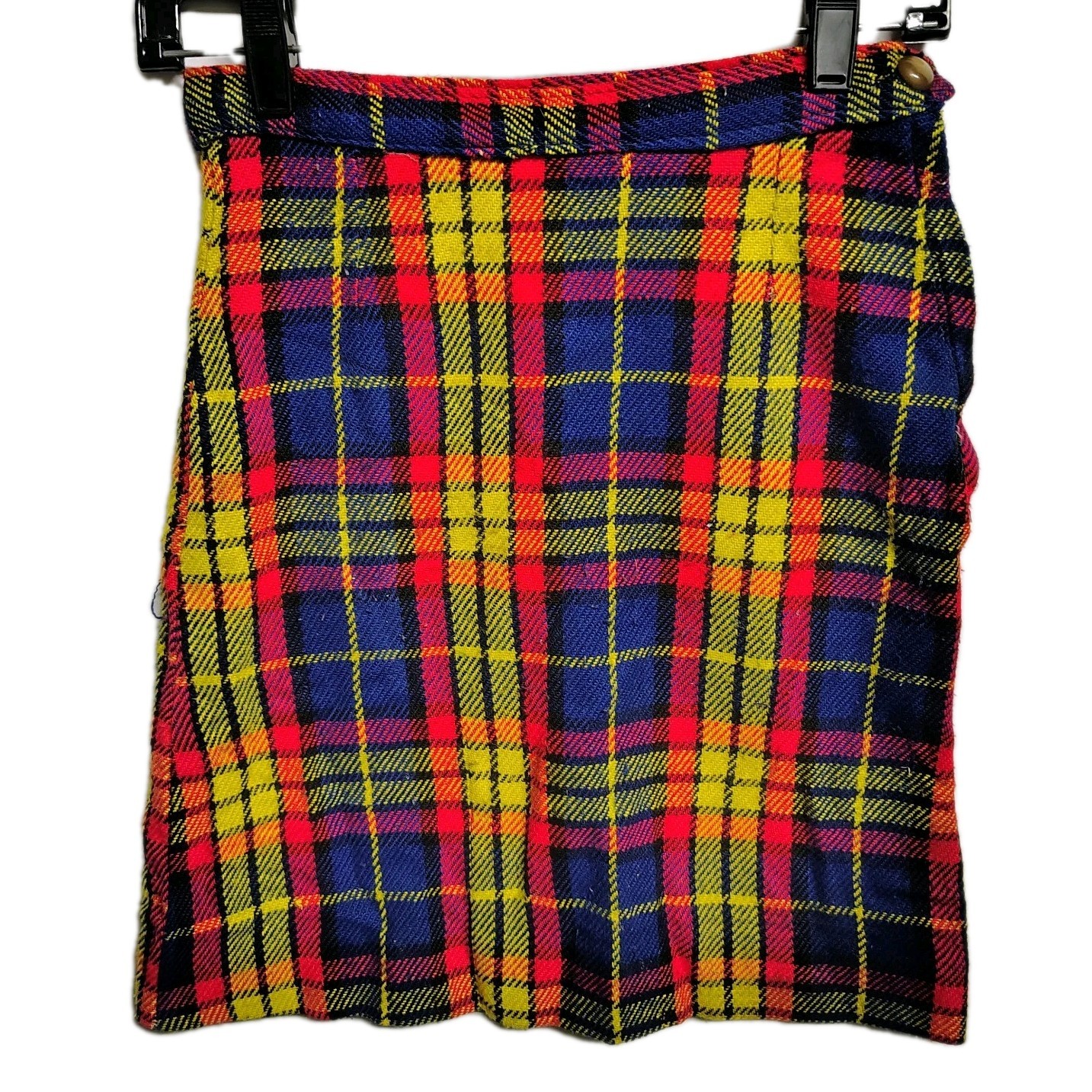 Vtg LOT OF 6 1960s 70s Wool Plaid Mini Skirts Dress Handmade Preppy School Girl