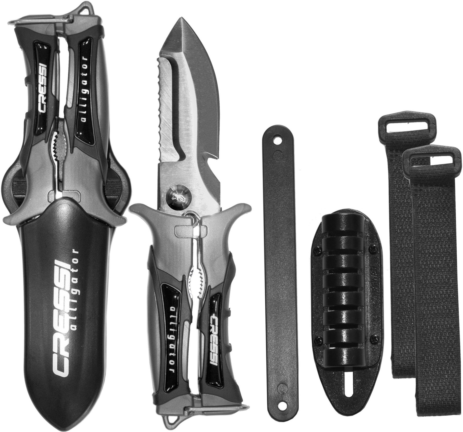 Cressi Alligator Underwater Knife-Scissors 420 Stainless Steel Snorkeling Dive