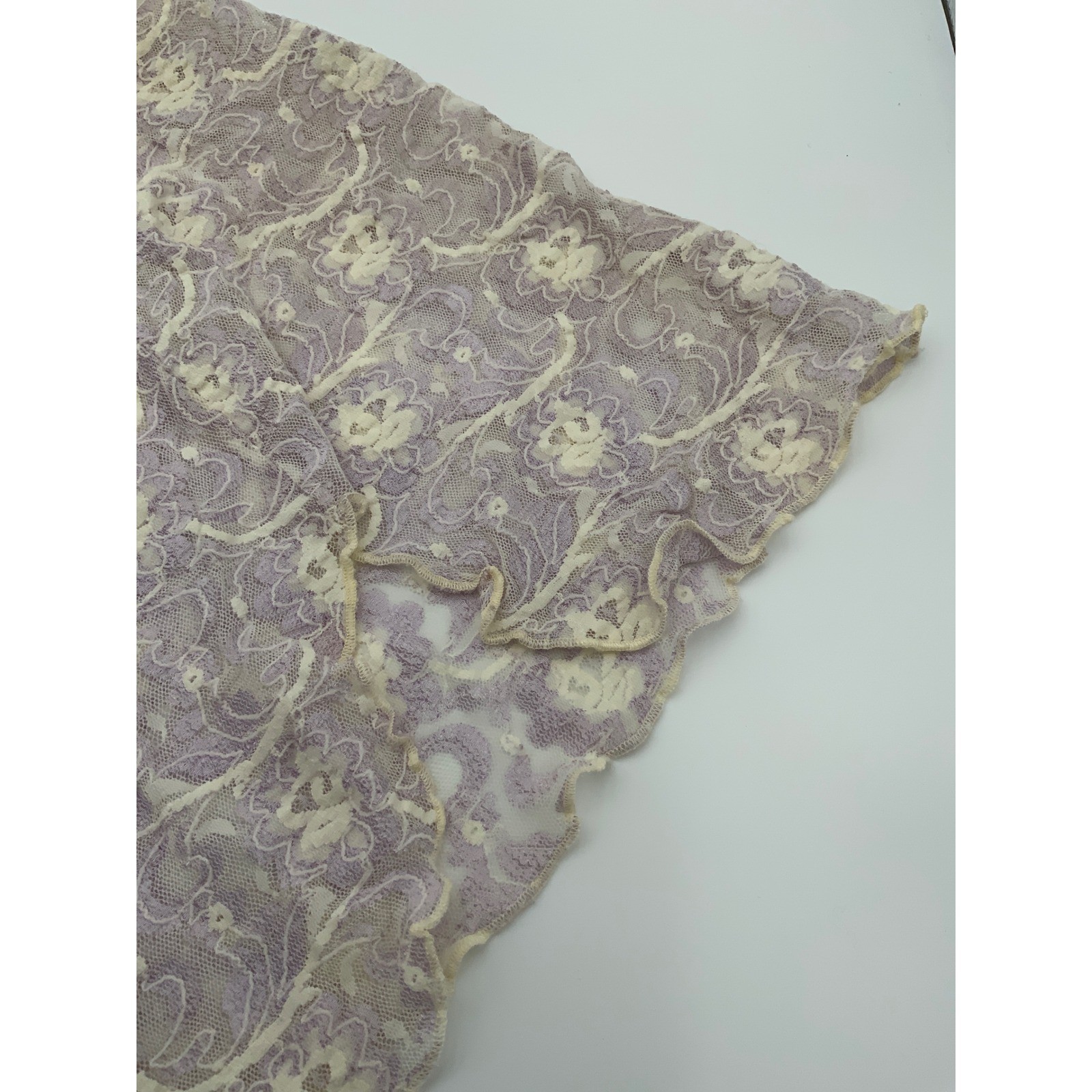 Inner Most Sears Vintage Lavender Cream Floral Lace Chemise Nightgown Medium