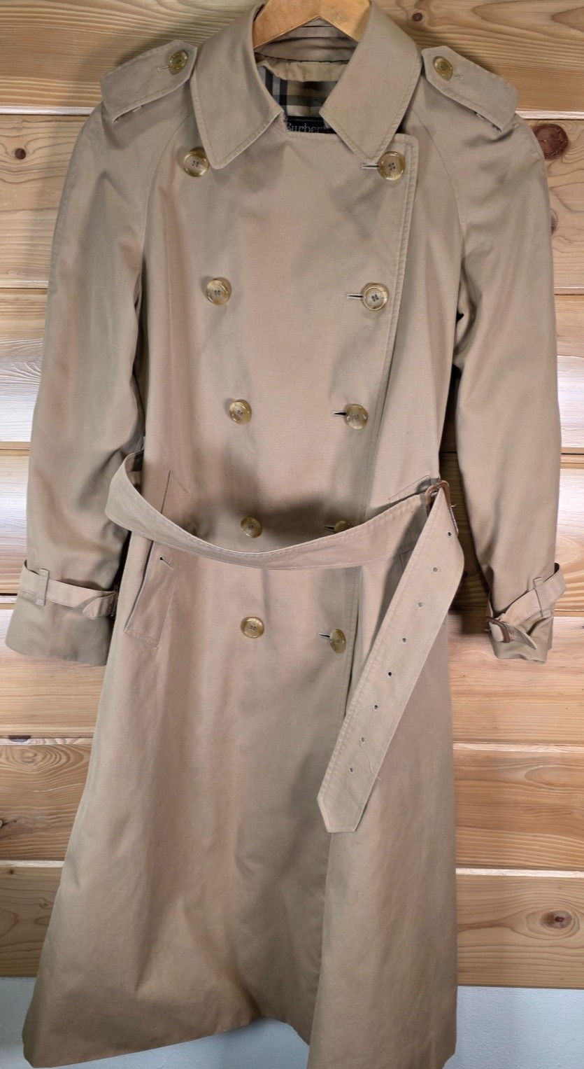 VTG Burberrys Trench Coat Made in England Adult 18X43 Distress READ Burberry