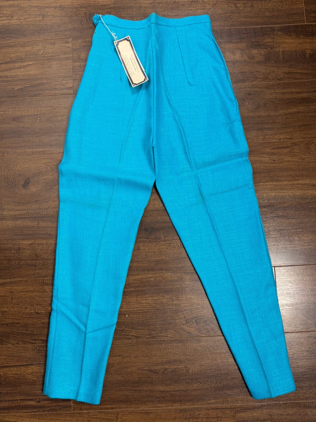 1950s 1960s Turquoise Knit Cigarette Pants Vintage Pinup Retro Extra Small NWT