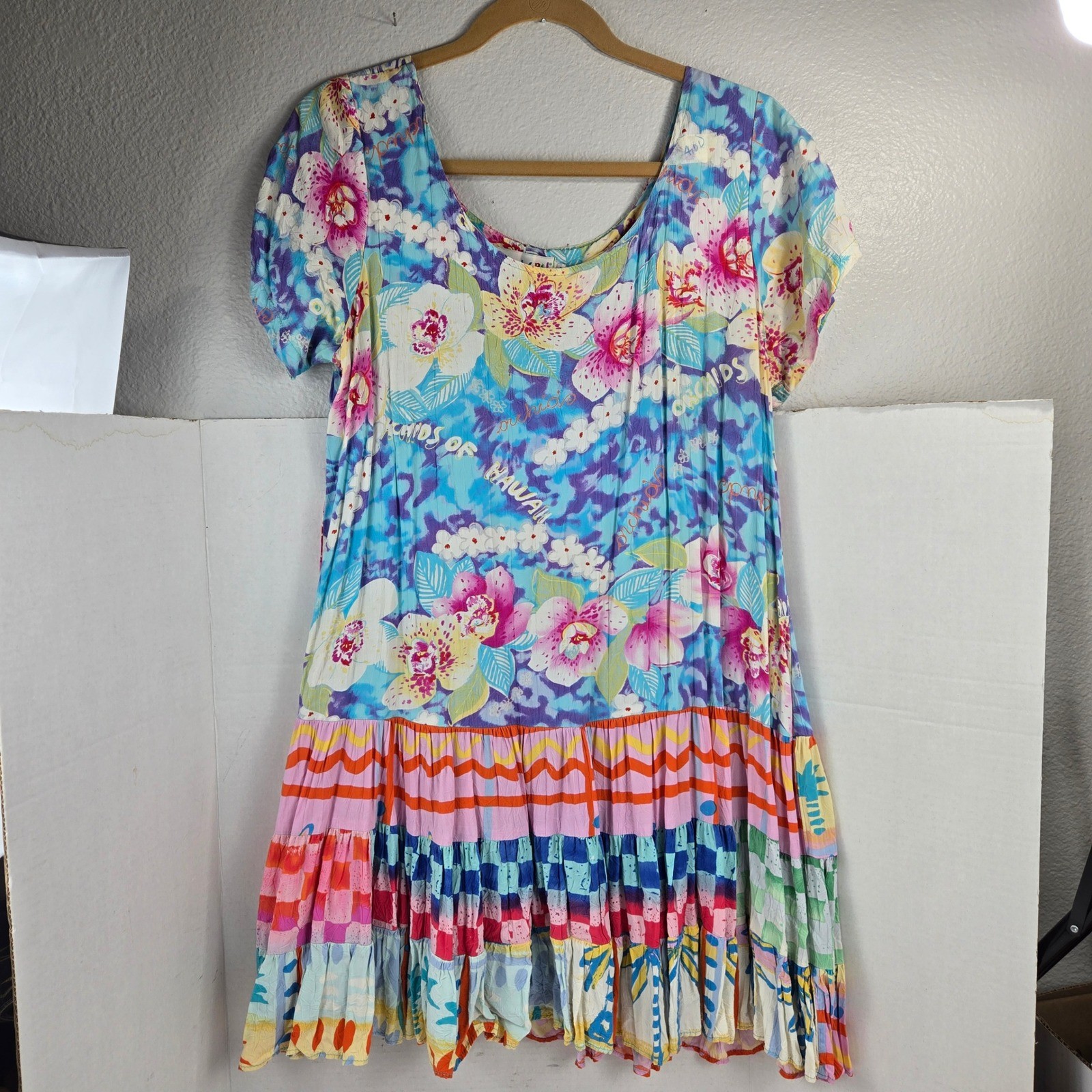 Jams World Orchids of Hawaii Hattie Mini Dress Women&rsquo;s XL MINT CONDITION