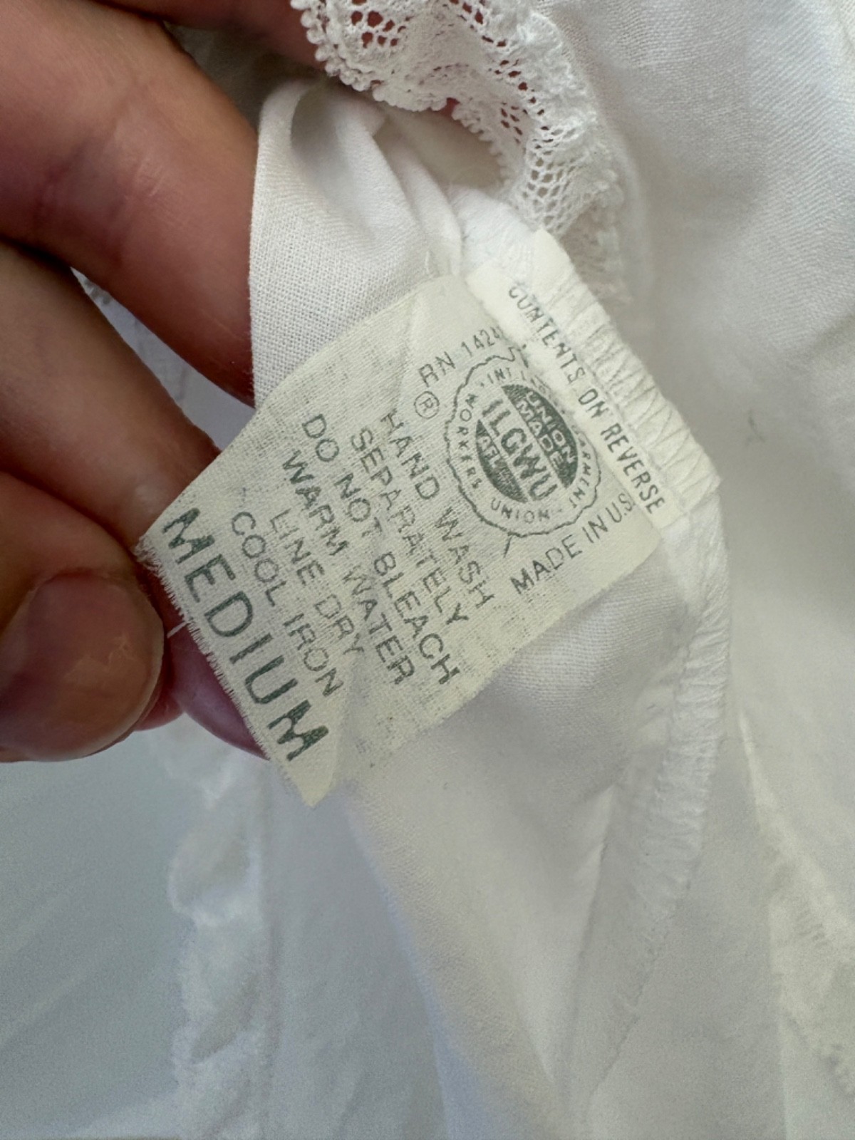 Vintage 90s Christian Dior Neiman Marcus White Cotton Lace Trim Nightgown M USA