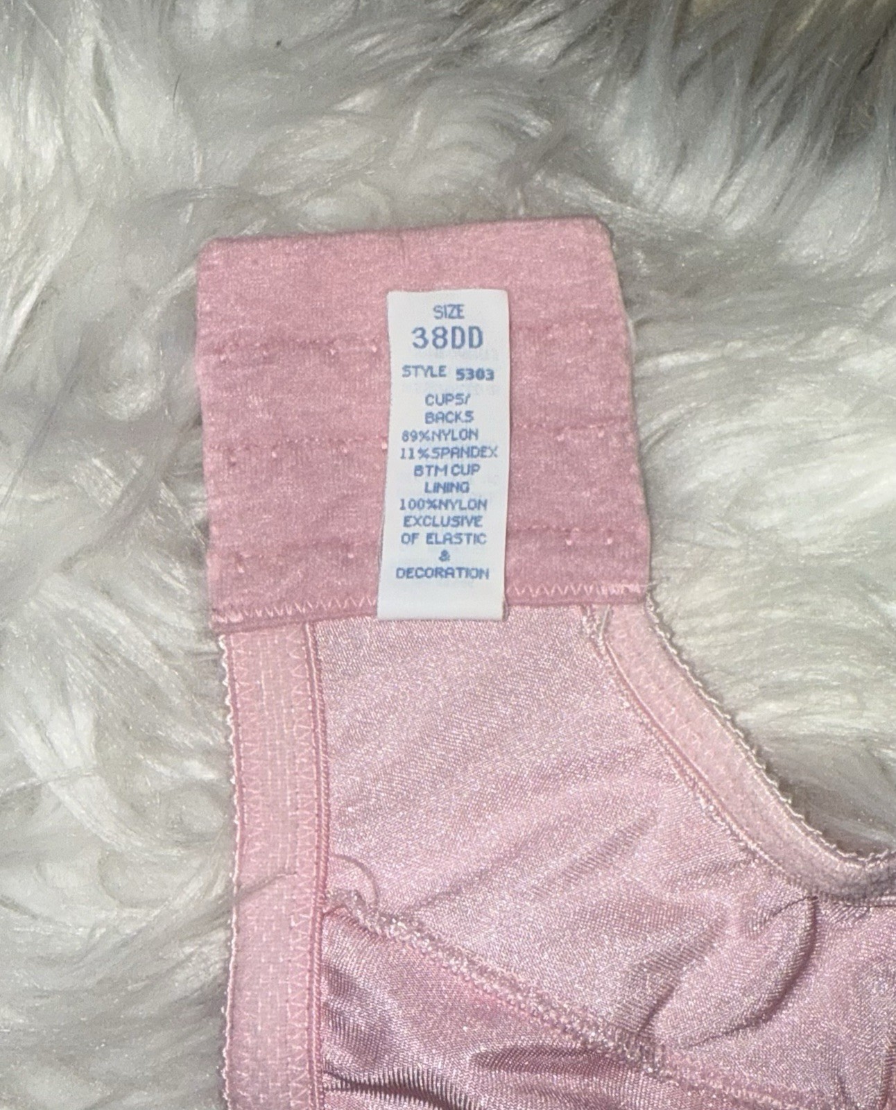 Vintage Vtg 5303 Satin Bra Printed Unpadded UW Lovers Knot Womens 38DD Pink