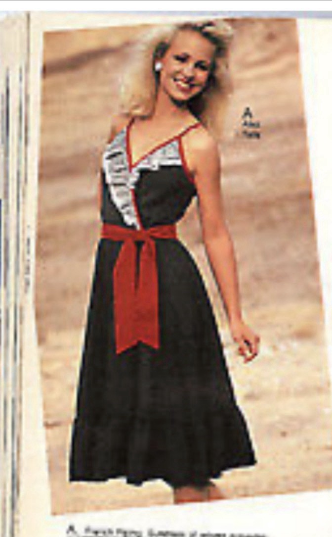JCPenney Vintage 1983 Catalog Ruffle Sun Dress 80’s Black Sleeveless XS S 0 2 4