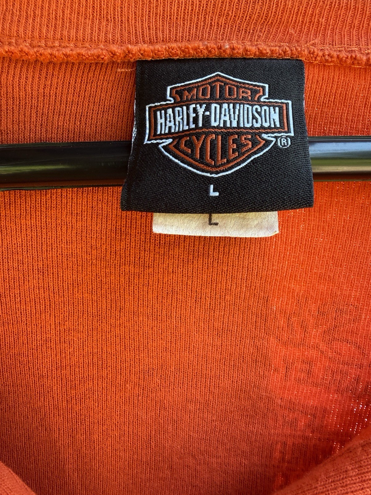 Vintage Harley Davidson Sweater Women’s L Cardigan Orange Black Button Front