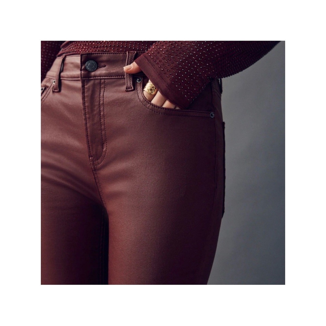 GAP Vintage Slim Mid Rise Pants in Burgundy Size 4 regular