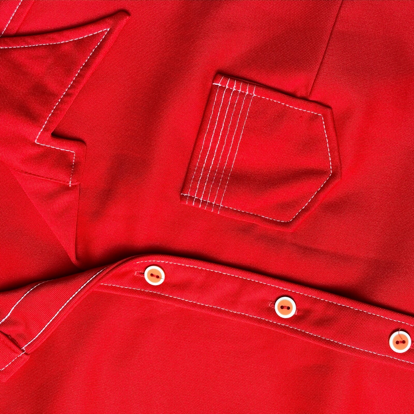 Stockton Vintage Double Knit Polyester Button Down Peak Lapel Red Size Vtg 16