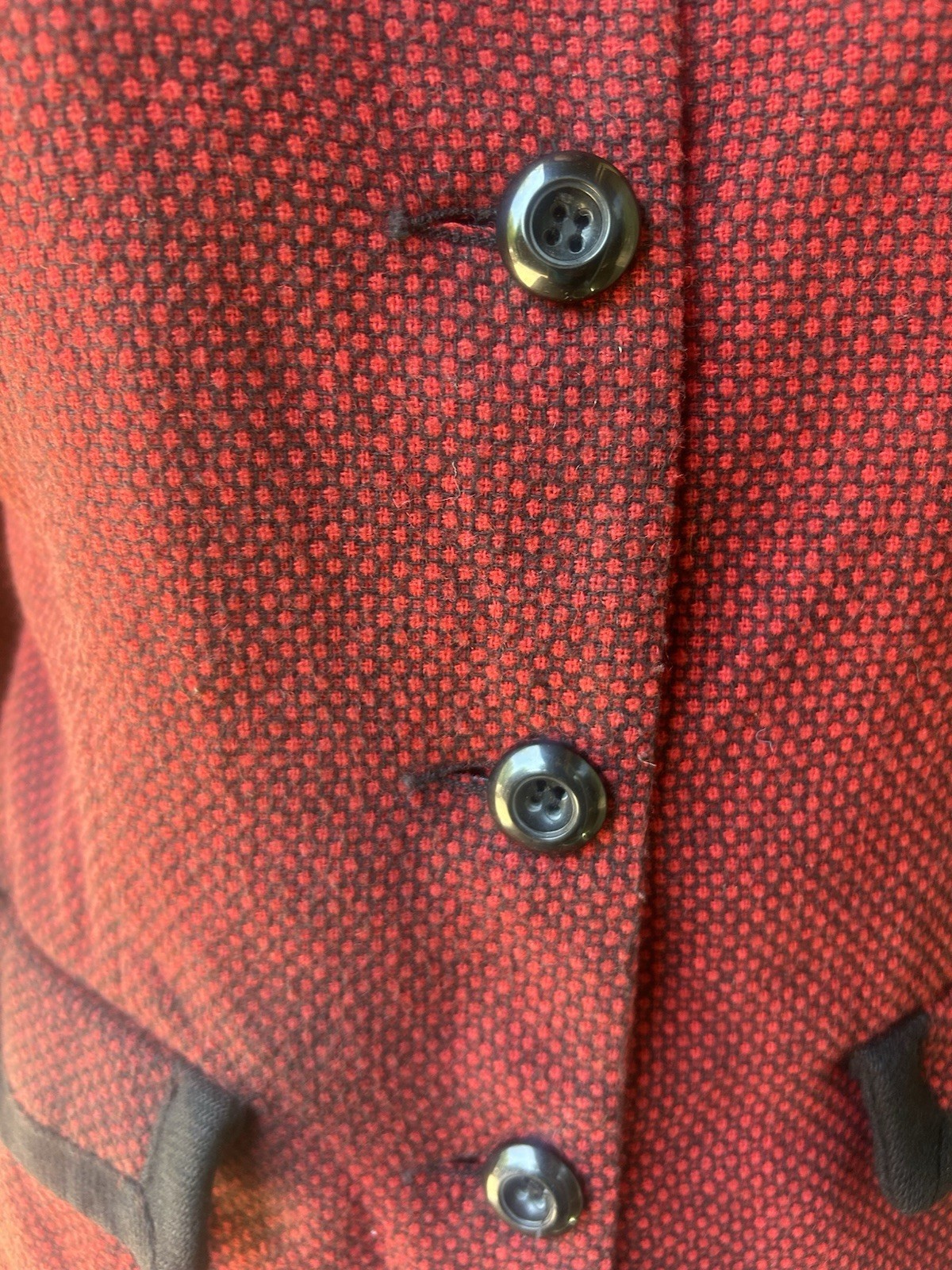 Vintage Wool Pants Suit Blended Wool Red Blazer Pleats Trousers Size 6 1990s Y2k