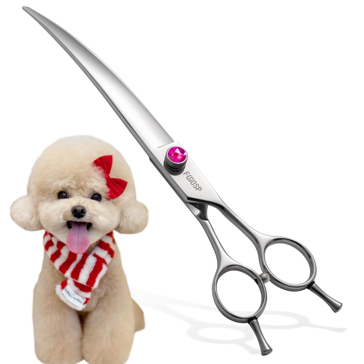 8&Prime; Professional Curved Dog Grooming Shears – Japanese 440C Stainless Steel