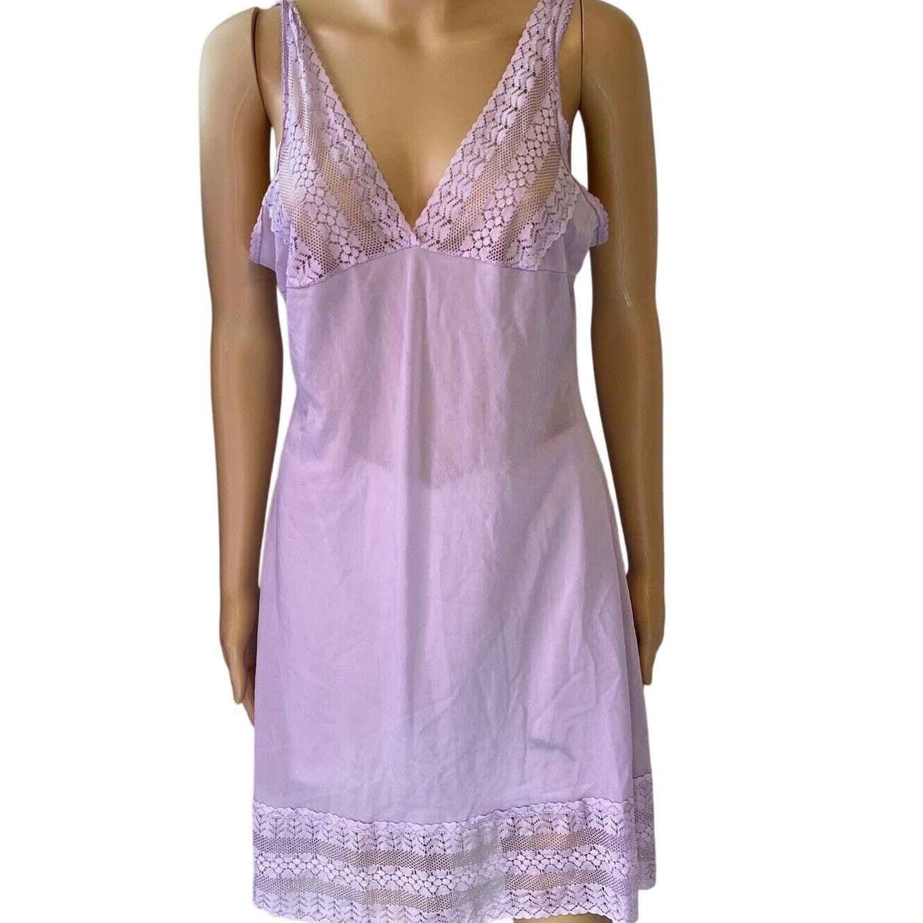 VTG Mesh Lacy babydoll dress Sz M-L Nightie Lingerie Purple fairy Love Romantic