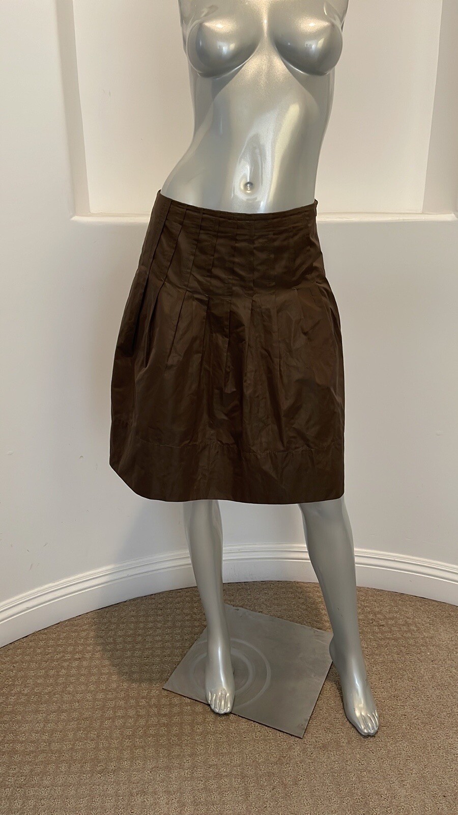 Pamela  » Edwardline » Made In Italy Vintage A-Line Mini Skirt Olive Green Size S