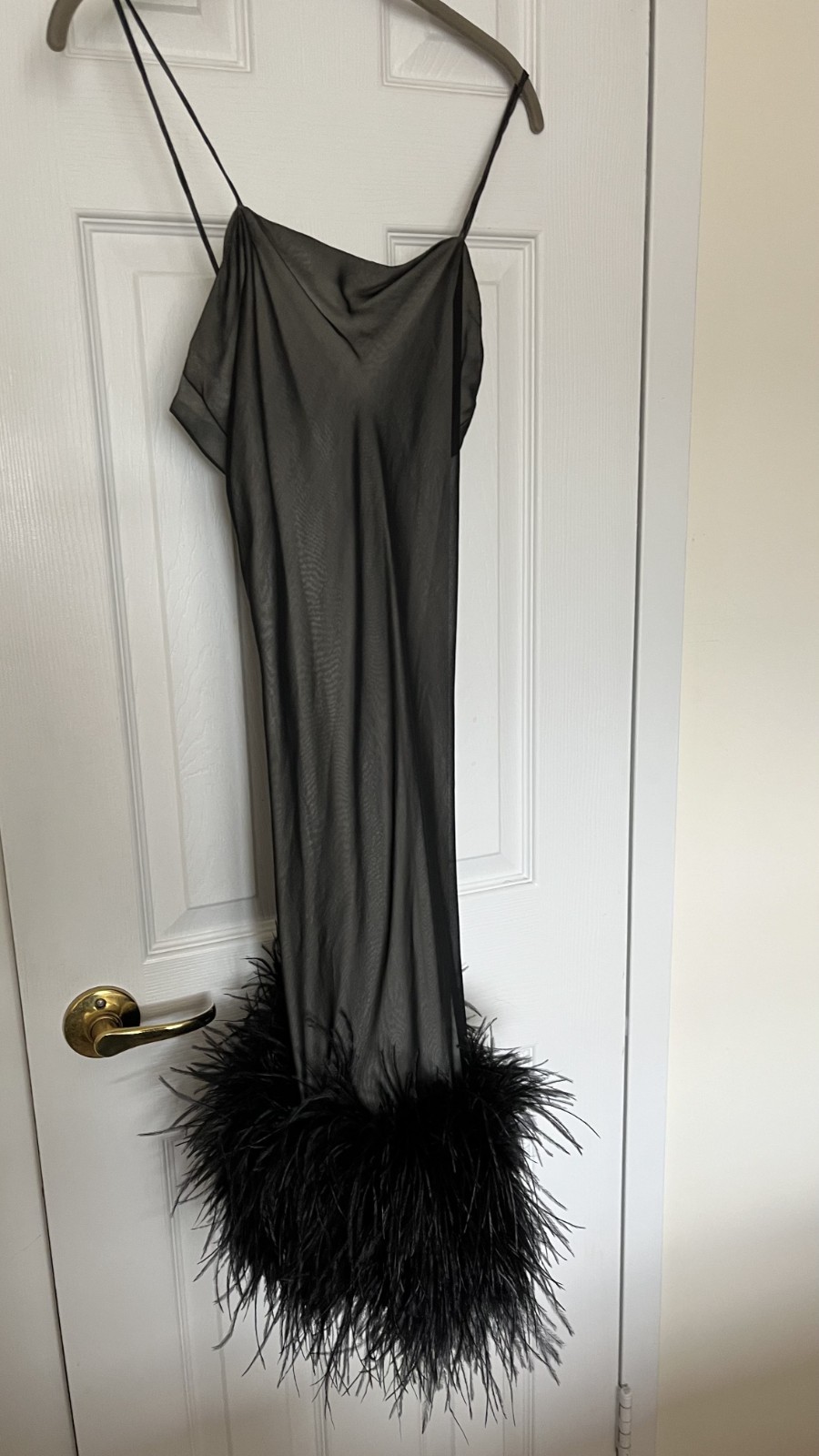 Vintage 1990s Narciso Rodriguez Sample Slip Dress Feather Hem (No Label)