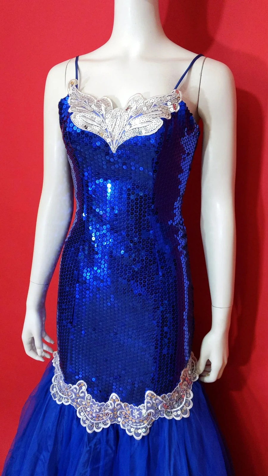 Sparkly Vintage 80s Sequin Drop Waist Fluffy Puffy Party Dress by Flirtations