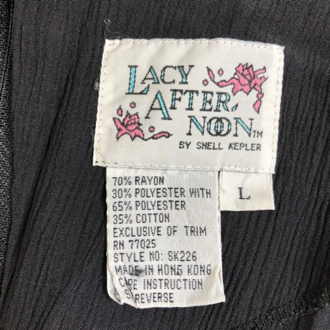 Vtg Lacy Afternoon Shell Kepler Maxi Dress Cottagecore Crochet ￼Floral Collar L