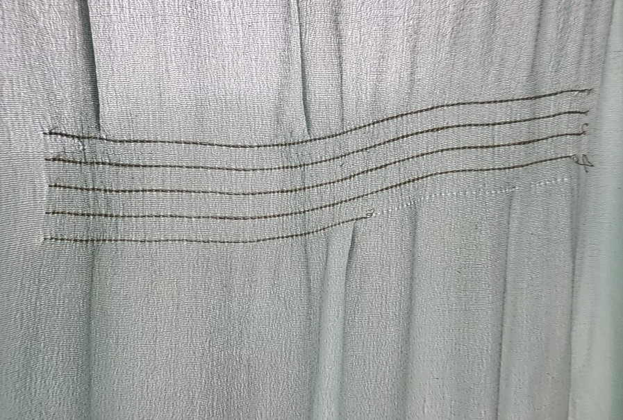 VTG 1920s FLAPPER PALE AQUA SILK & LACE CHEMISE Art Deco Era Slip, 1930s Repairs