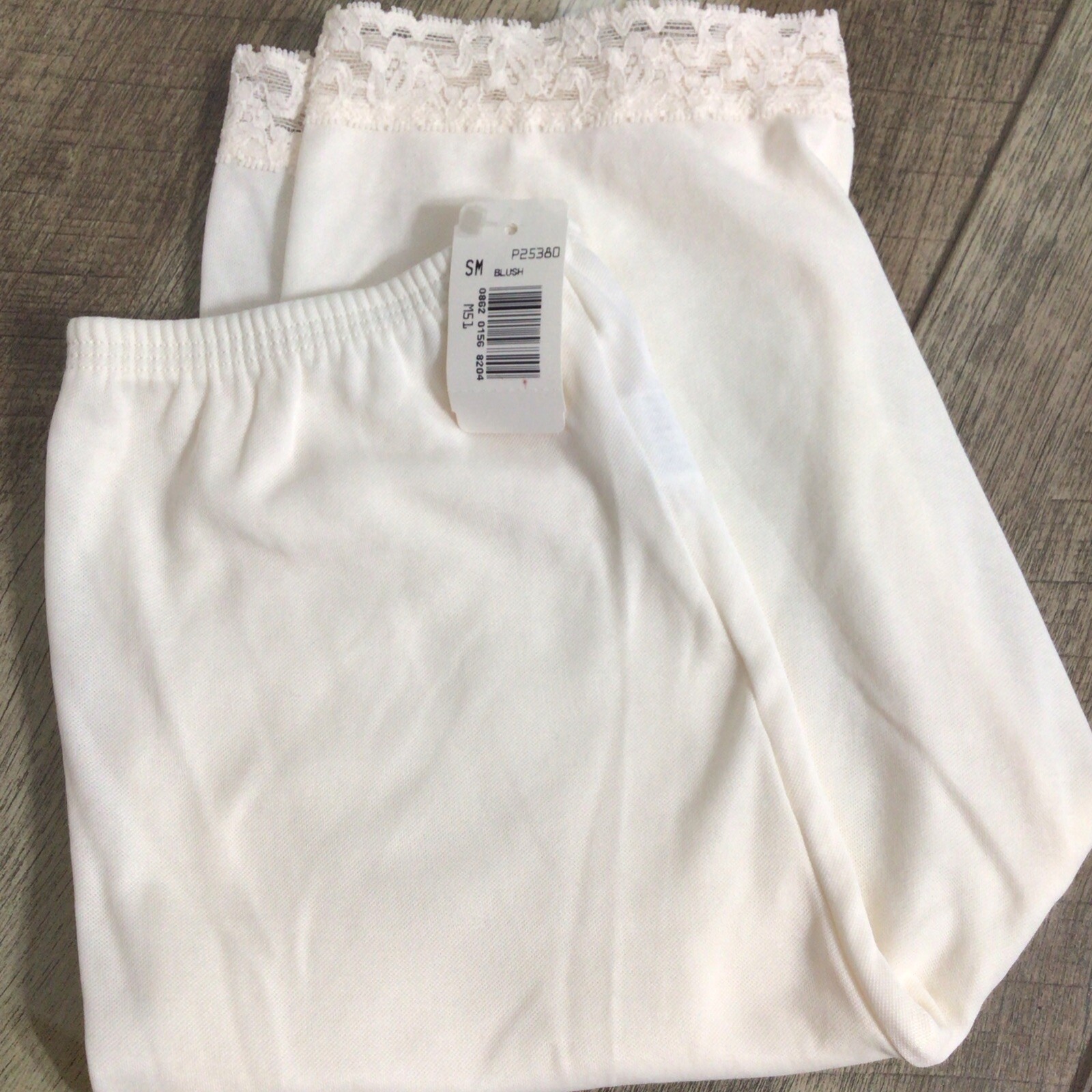 Cuddl Duds Stretch Cotton / Nylon Blend Petti Pants Lace Trim Small NWT