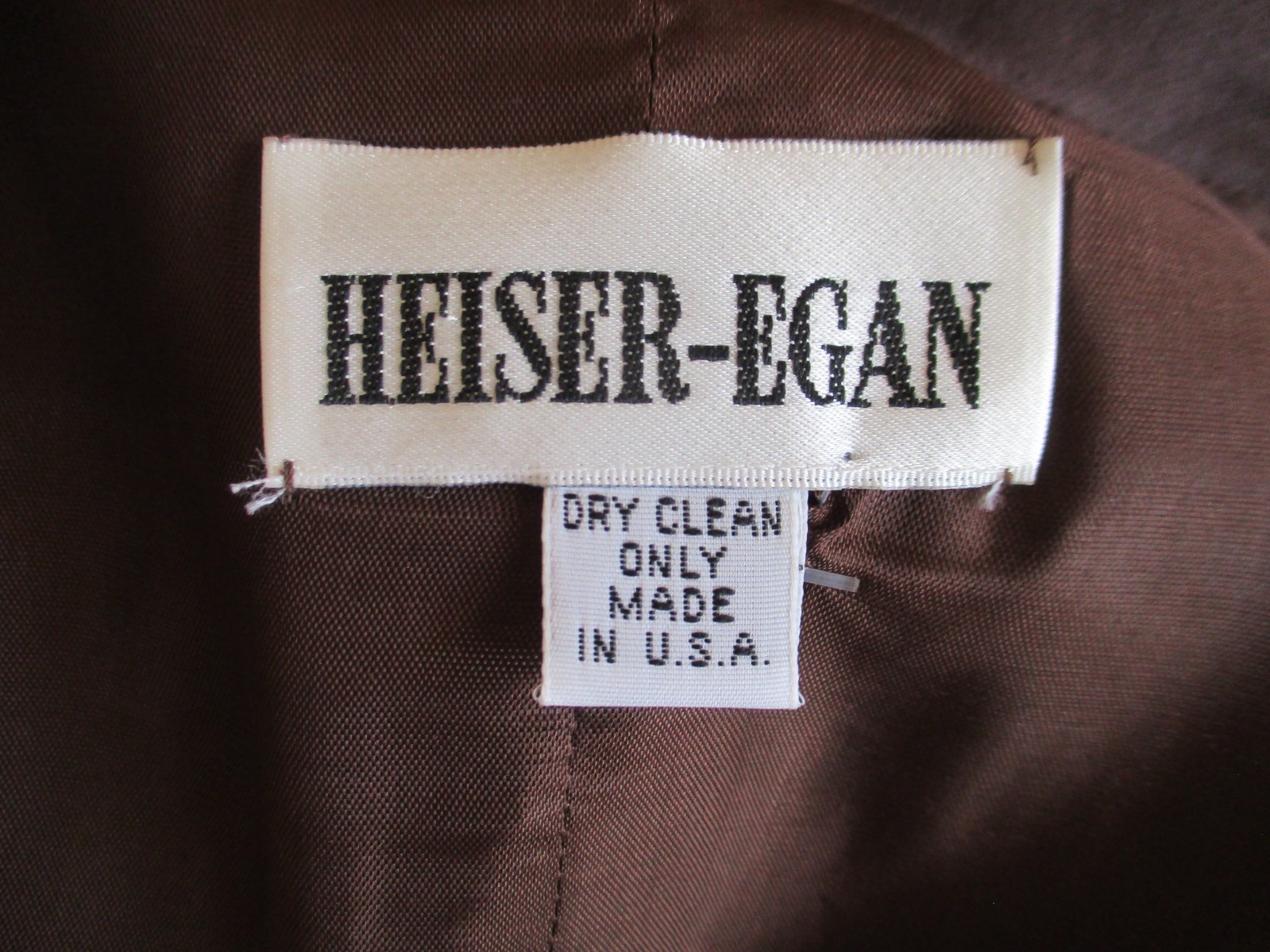 Vtg Heiser-Egan Evening Jacket M Women Brown Faille Satin Trim Crystal Buttons