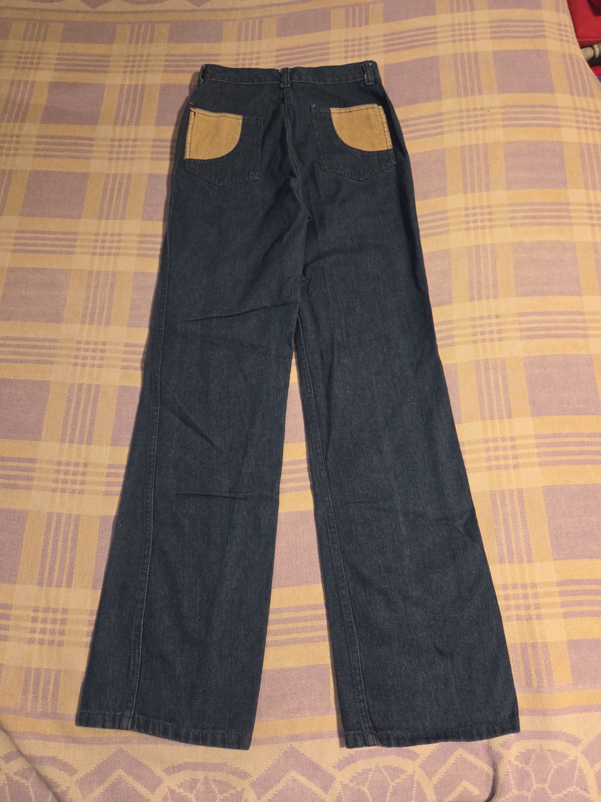 Vintage 70s Patchwork Denim Jeans Pants Flare Jeanie Laura Accessories 7 / 8