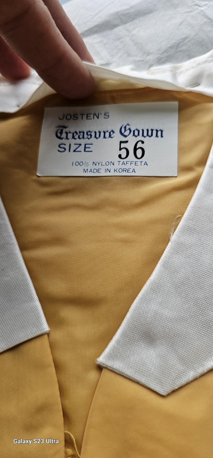 Vintage Josten&rsquo;s Treasure Gown Yellow Size 56 Made In Korea