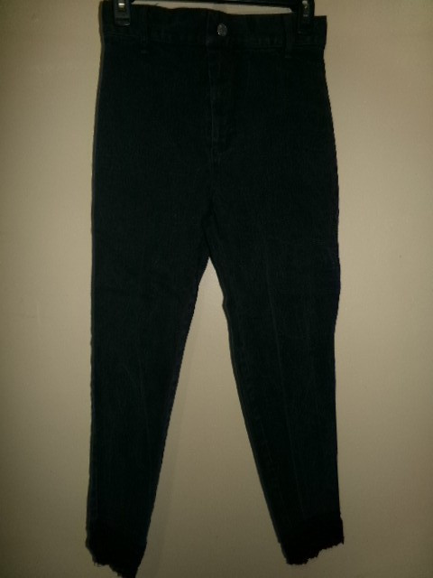 Vintage 70&rsquo;s Ladies Stretch Black Jeans Lace Hem Denim Republic 27&Prime; Waist sz. 2