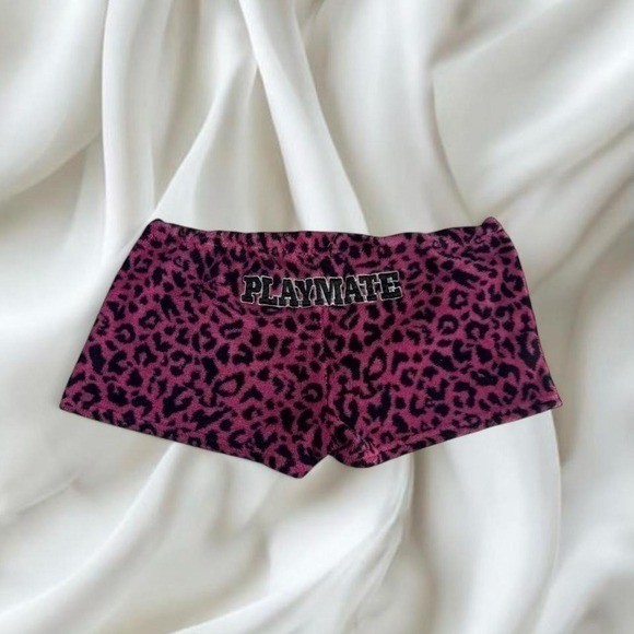 Playboy playmate pink cheetah print mini shorts y2k vintage mcbling