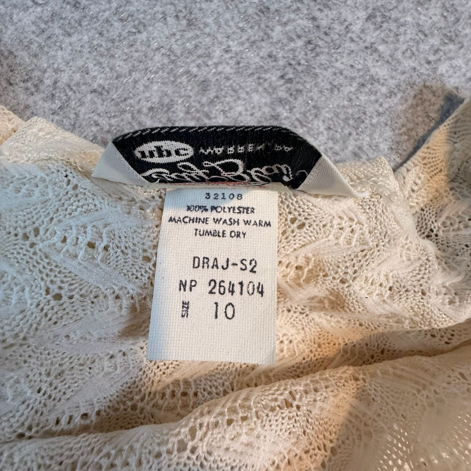 Vintage Lady Blair Ivory Textured Knit Dress Animal Belt USA Size 10 70s Boho