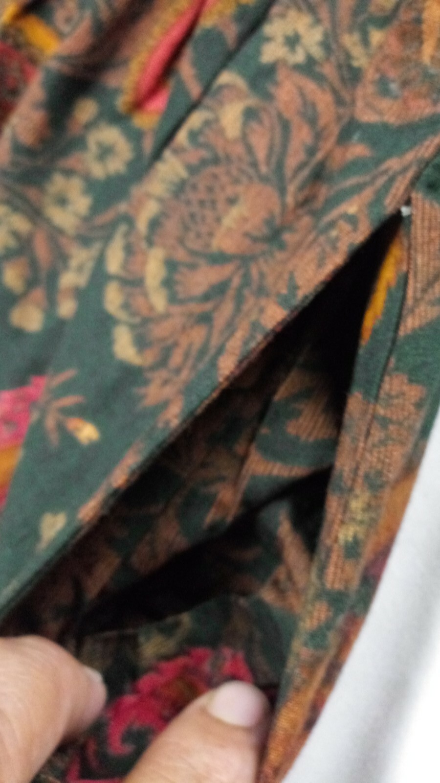 Vintage Another Thyme Paisley Vested Midi Pleated Dress Green Cottagecore Sz 8