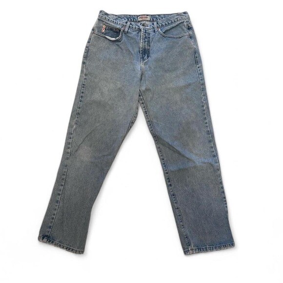 Guess USA Vintage 90s High Rise Mom Jeans Light Wash Denim USA Made 31 x 29