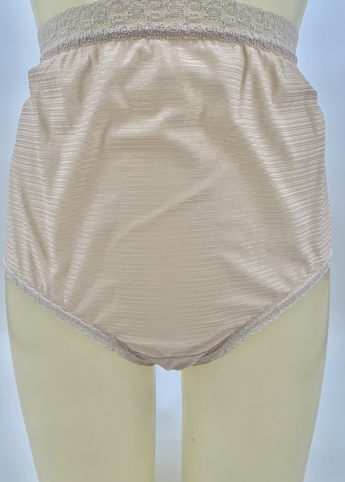 Vintage Rose Nylon Shiny Scoop Gusset Sheer Sissy Panties pinup Granny Panty