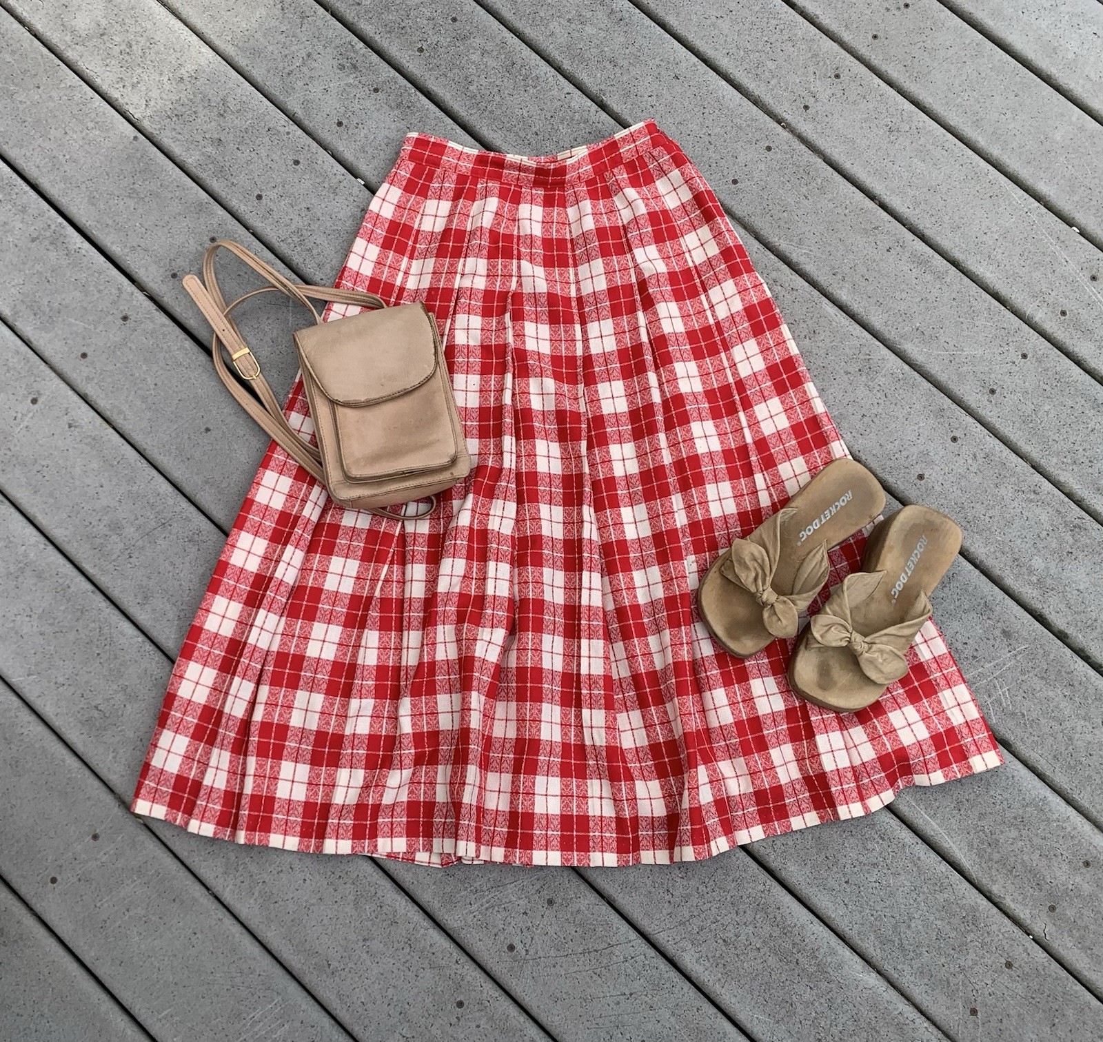 Vintage Plaid Pendleton A-Line Midi Skirt | High Waisted Checkered Riding Skirt